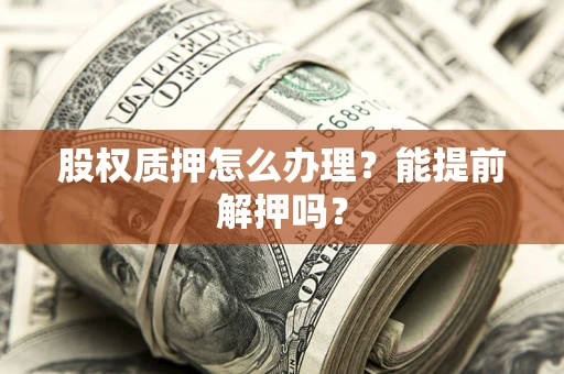 北京股权质押怎么办理？能提前解押吗？